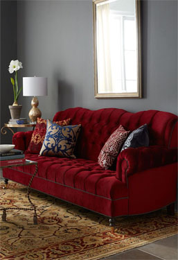 Red designer sofa for sale